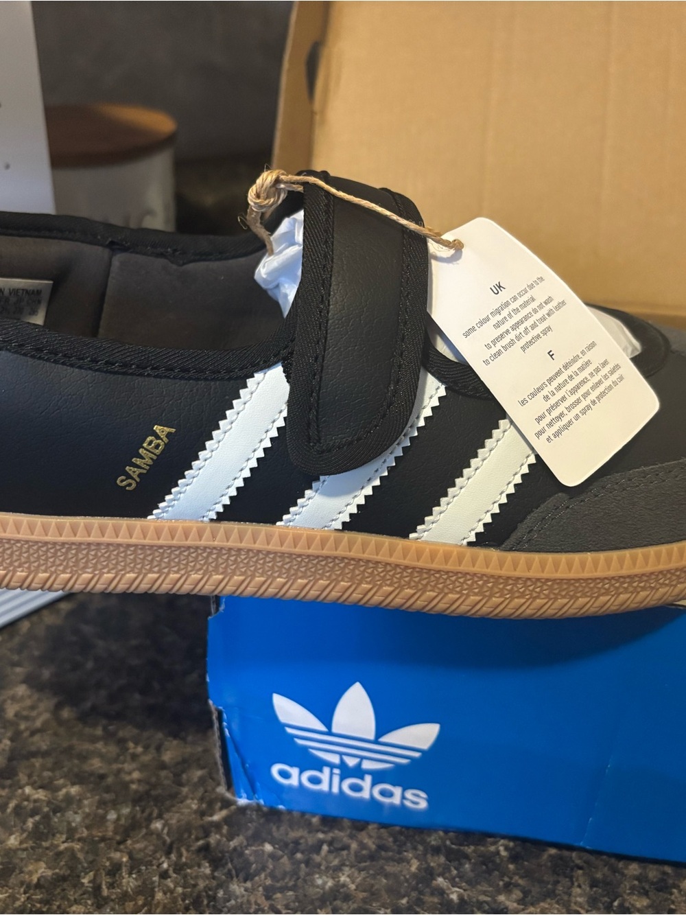 adidas womens Samba mary Jane Sneakers in Black, White & Gum